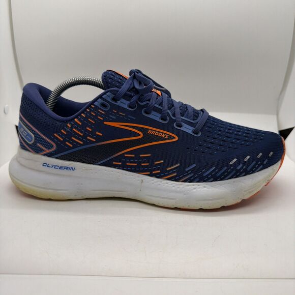 Brooks Glycerin 20 Blue Athletic Running Shoes Sneakers Blue Orange 9.5 D Mens - Picture 2 of 12